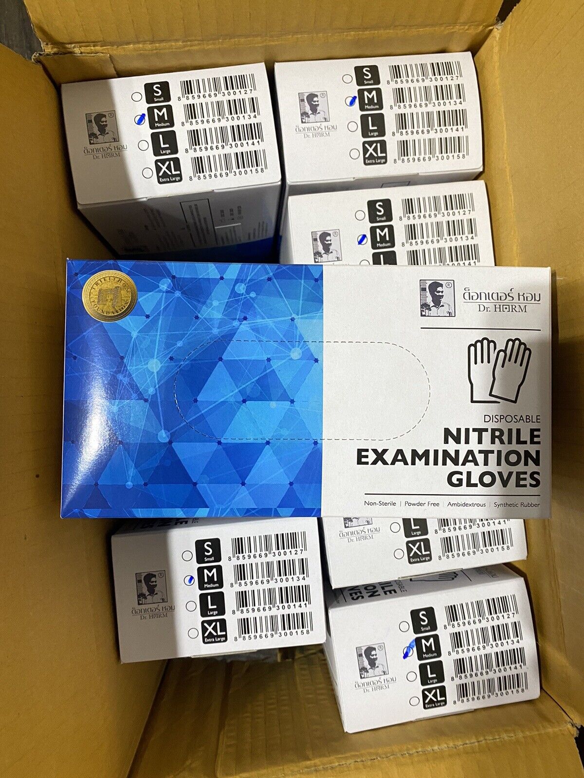 POWDER-FREE NITRILE EXAM GLOVES BLUE COMES IN WEIGHT SIZE "M"