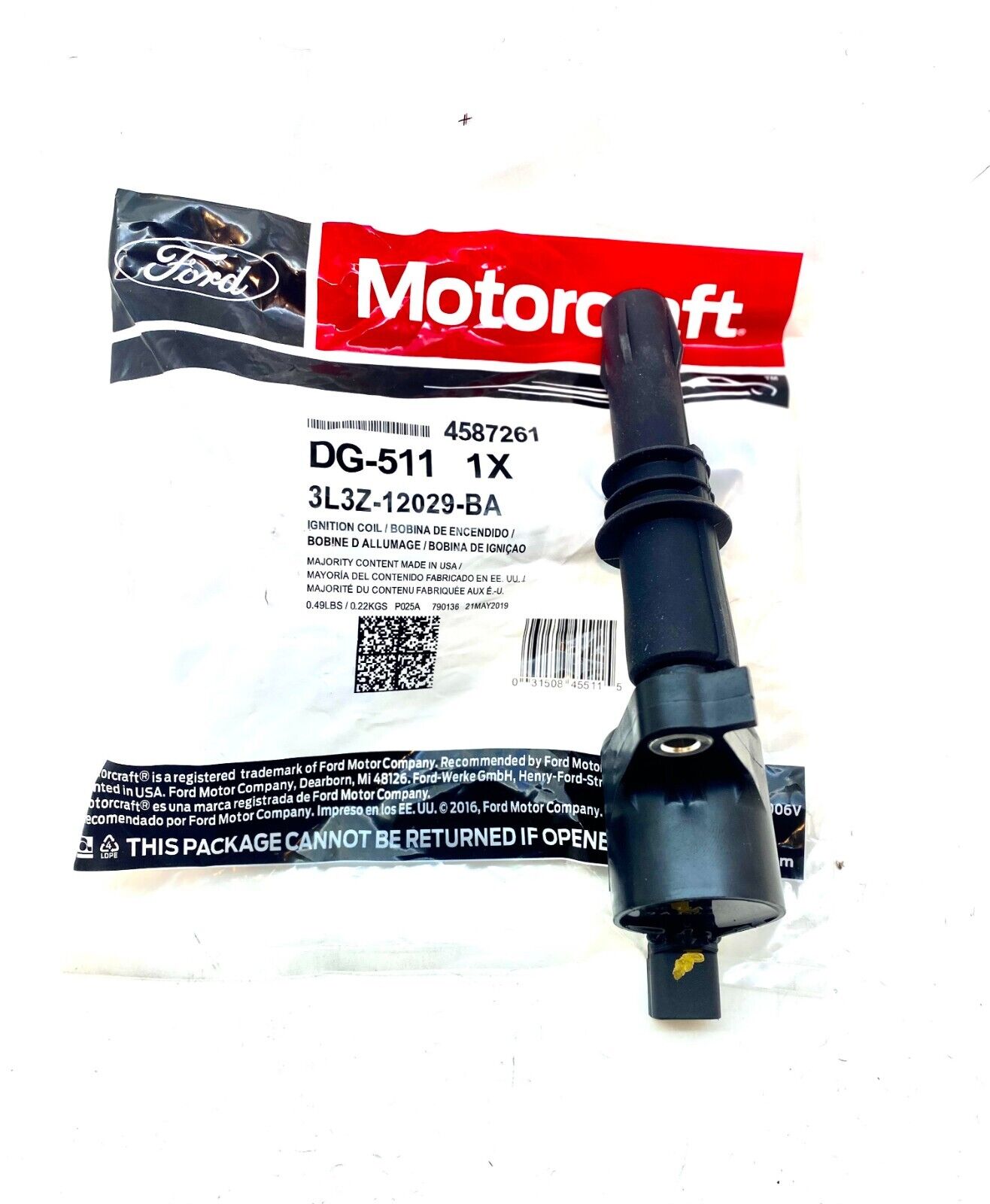 Ignition Coils Motorcraft DG511 & 8 Spark Plugs SP546 PZK14F Ford Ships Same Day