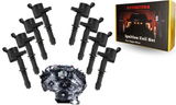 AUTOSTENA Set of 8 Straight Boot Ignition Coil Pack Compatible with Ford Lincoln Expedition Explorer F-150 Super Duty Mustang Mountaineer 4.6l 5.4l 6.8l Replacement for DG511 C1541 FD508