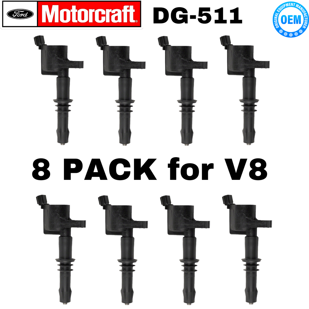 8pcs OEM Motorcraft DG511 Ignition Coil Packs For F150 Ford Lincoln, Free Ship