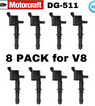 8pcs OEM Motorcraft DG511 Ignition Coil Packs For F150 Ford Lincoln, Free Ship
